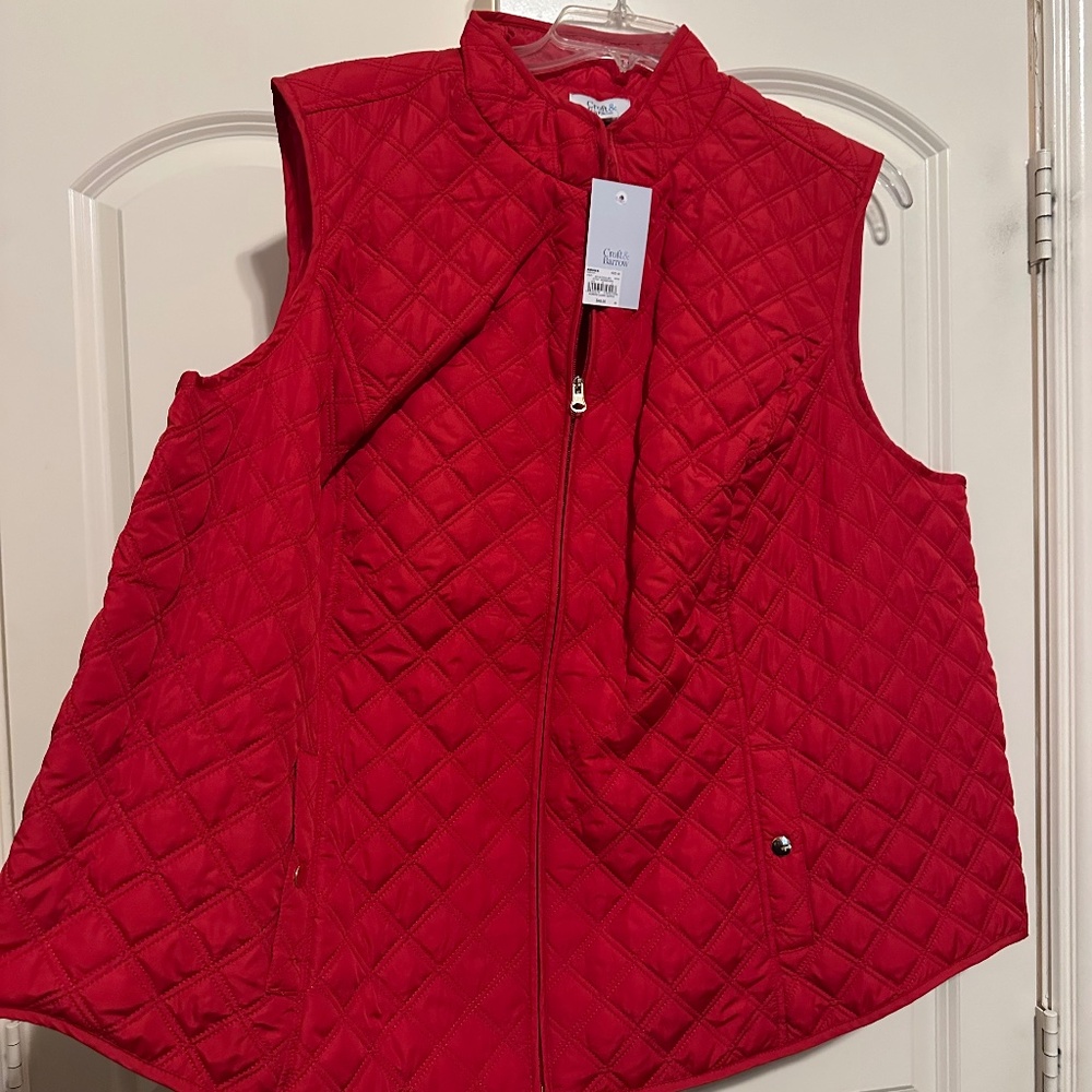 NWT Croft & Barrow vest in bright Christmas red sz 4x